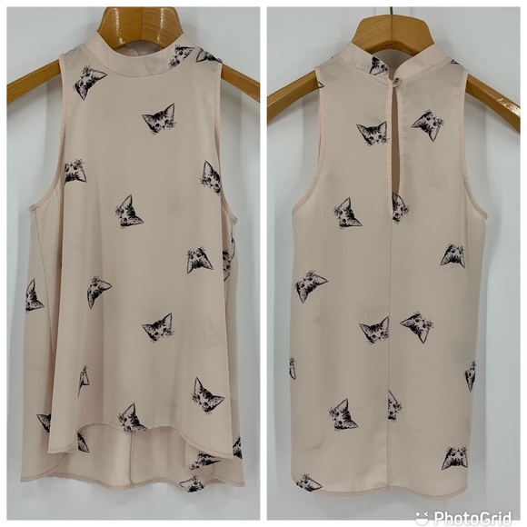 Everly Sleeveless Kitten Mock Neck Blouse, Small - Picture 14 of 16